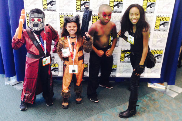 GOTG Kids Cosplay. Star-Lord, Rocket Racoon, Drax and Gamora.