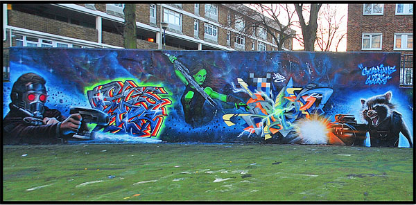 Guardians of the Galaxy wall - Gnasher,Pad ,Oliver Roubieu & JXC